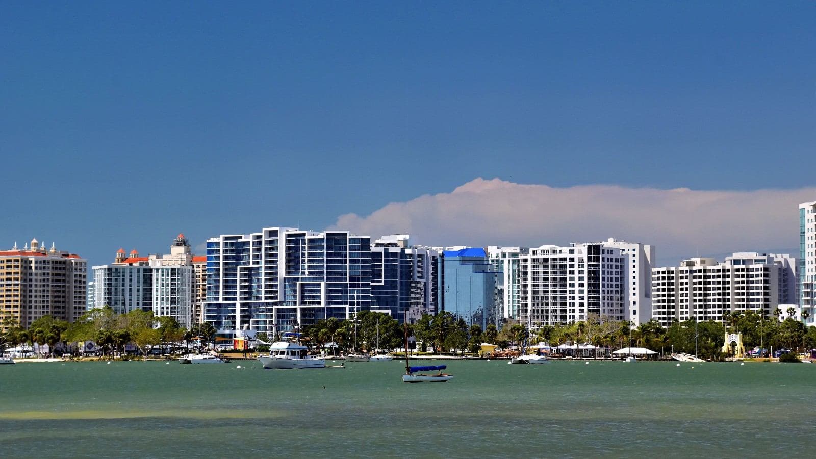 Downtown Sarasota, FL skyline from the bay